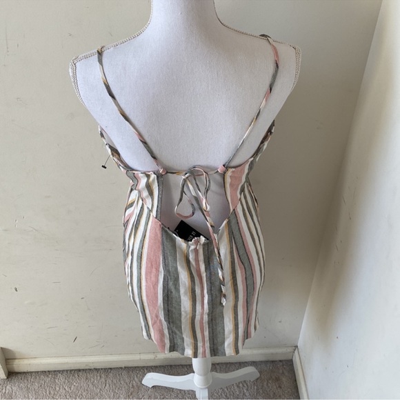🥭 (4 for $15) Forever21 Striped Woven Dress - Size L - Picture 3 of 9